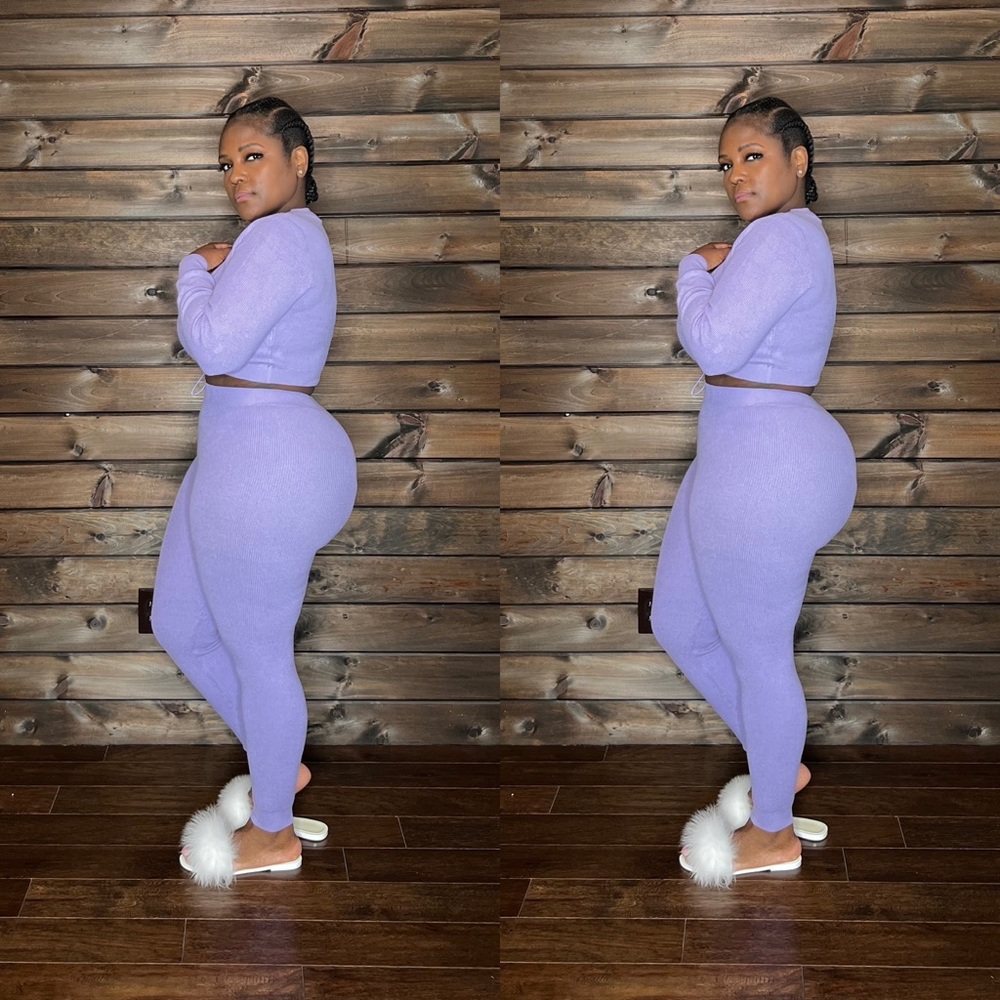 LONG SLEEVE CROP TOP AND HIGH WAISTED JOGGER SET